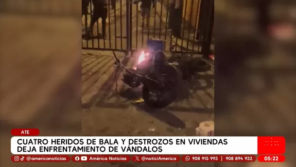 Clásico terminó en violencia: heridos de bala y destrozos en Ate. Foto: América Noticias