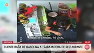 Cliente arroja gasolina a trabajadora en restaurante de Arequipa