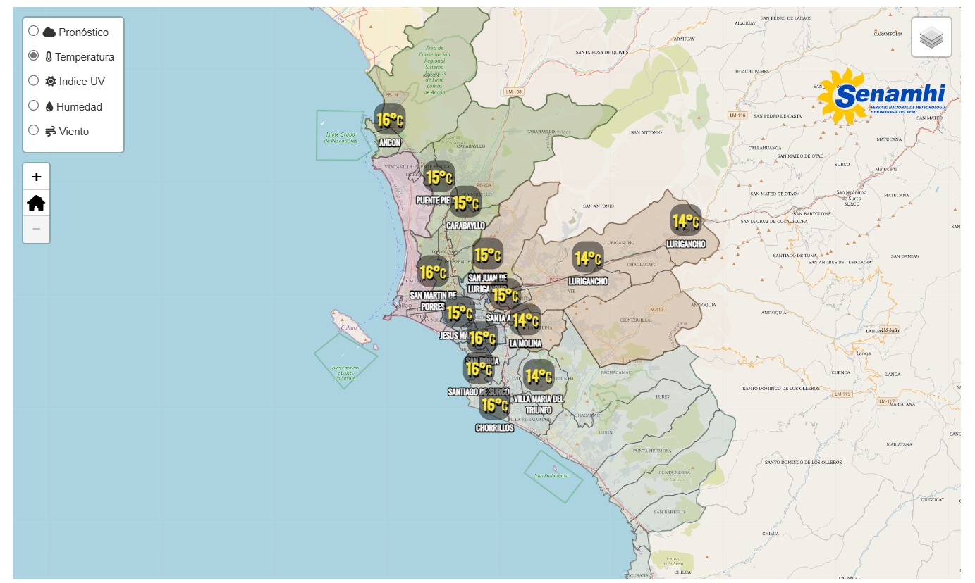 Temperatura en Lima para este miércoles 24 de julio