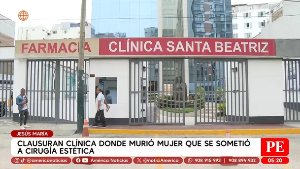 Clausuran clínica donde murió mujer que se sometió a cirugía estética en Jesús María. Foto: América Noticias