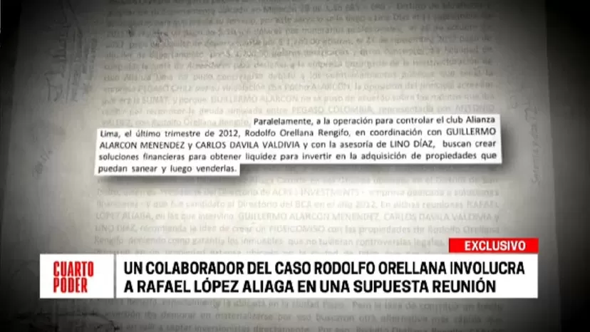 Un colaborador del caso Rodolfo Orellana involucra a Rafael López Aliaga en una supuesta reunión