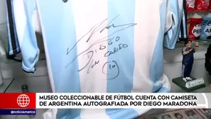 Coleccionista peruano tiene camiseta firmada por Maradona. América Noticias