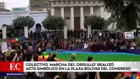 Concentración de colectivos LGTBI en el Congreso.