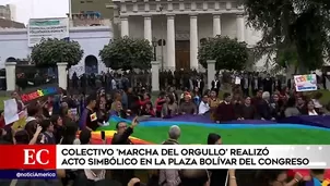 Concentración de colectivos LGTBI en el Congreso.