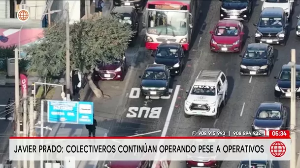 Colectivos informales operan en avenida Javier Prado pese a operativos. Foto: América Noticias Colectivos informales operan en avenida Javier Prado pese a operativos. Foto: América Noticias