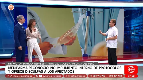 Colegio Médico del Perú sobre suero de Medifarma. Foto: América Noticias Colegio Médico del Perú sobre suero de Medifarma. Foto: América Noticias