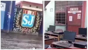 Padres protestan por aniego en colegio San Juan de SJM / América Noticias