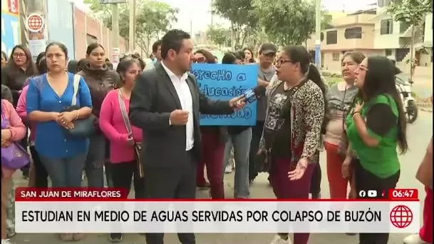 Colegio San Juan de SJM colapsa por segunda vez y padres protestan por condiciones/ América Noticias