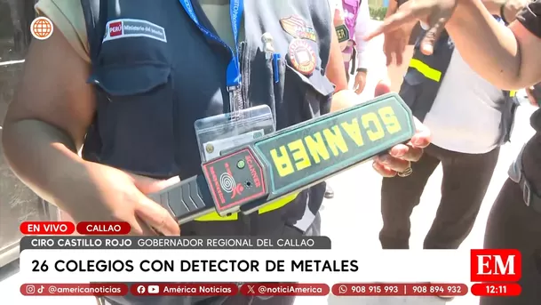 Colegios del Callao con detector de metales por aumento de extorsiones. Foto: América Noticias Colegios del Callao con detector de metales por aumento de extorsiones. Foto: América Noticias