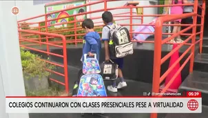 Colegios dictan clases presenciales pese a orden de virtualidad. Foto y video: América Noticias