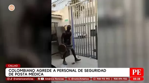 Extranjero agrede a vigilante en posta médica del Callao. Foto: América Noticias Extranjero agrede a vigilante en posta médica del Callao. Foto: América Noticias