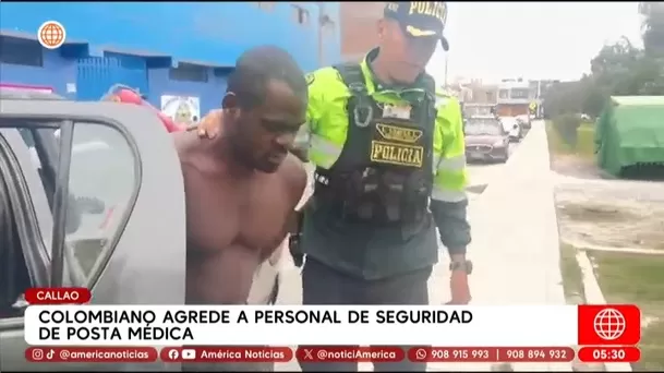 Extranjero agrede a vigilante en posta médica del Callao. Foto: América Noticias Extranjero agrede a vigilante en posta médica del Callao. Foto: América Noticias
