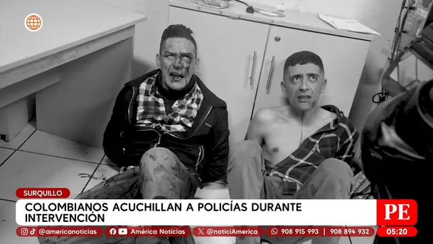 Colombianos acuchillan a policías tras intervención en Surquillo. Foto: América Noticias