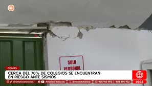 Cerca del 70 % de colegios de Comas se encuentran en riesgo ante sismos. Foto y video: América Noticias