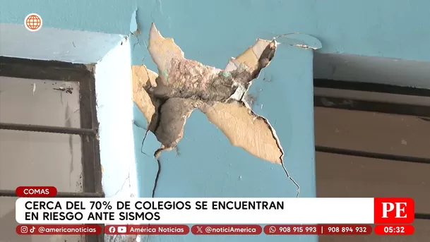 Cerca del 70 % de colegios de Comas se encuentran en riesgo ante sismos. Foto: América Noticias