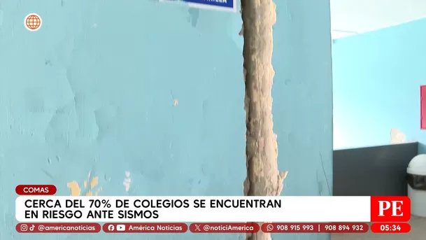 Cerca del 70 % de colegios de Comas se encuentran en riesgo ante sismos. Foto: América Noticias