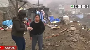 La señora Luz Chávez contó que desde hace más de una semana vive en una carpa. / Video: América Noticias