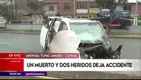 Comas: Un muerto y dos heridos tras accidente de auto. Video: América