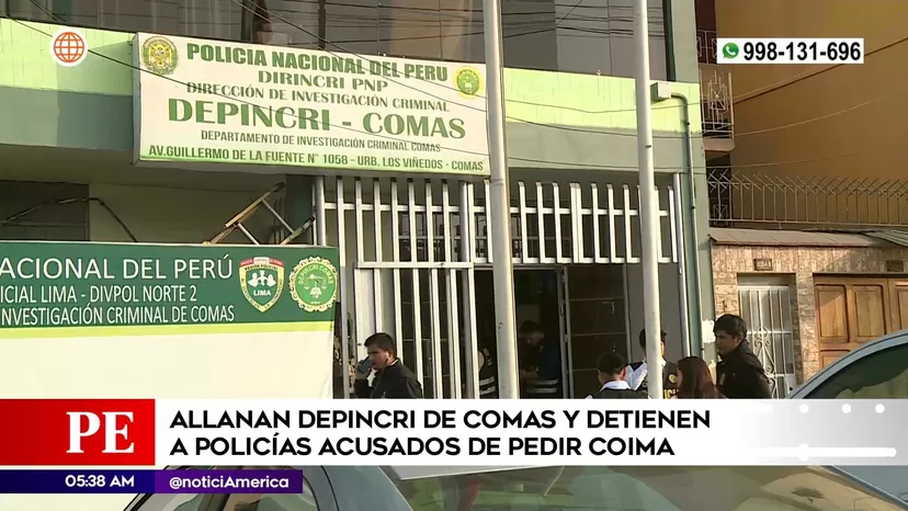 Comas: Allanan Depincri y detienen a policías acusados de pedir coima