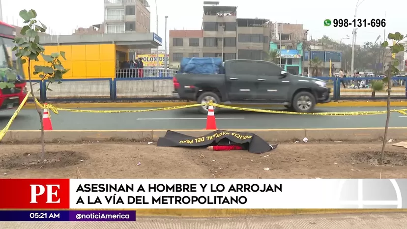 Comas: Asesinan a hombre y arrojan su cuerpo en vía del Metropolitano