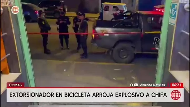 Explosivo fue arrojado frente a chifa en Comas mientras había comensales/ América Noticias