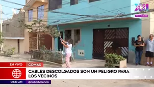 Cables descolgados en Comas. Foto y video: América Noticias