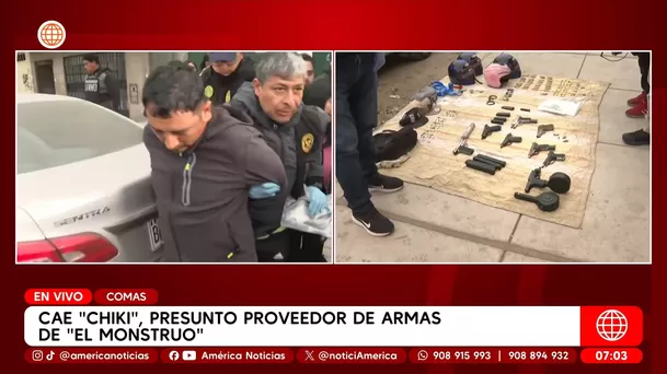 Capturan a alias Chiki, brazo armado de El Monstruo, en Comas. Foto: América Noticias