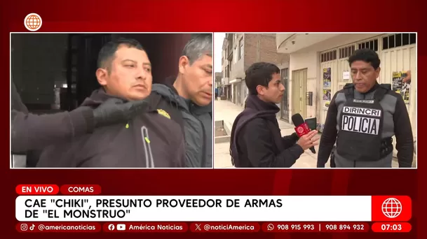 Capturan a alias Chiki, brazo armado de El Monstruo, en Comas. Foto: América Noticias