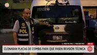 Comas: Clonaban placas de combis para que pasen revisión técnica