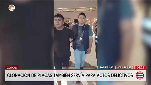 Comas: Clonaban placas de combis para que pasen revisión técnica. Foto: América Noticias Comas: Clonaban placas de combis para que pasen revisión técnica. Foto: América Noticias