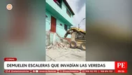 Comas: Demolieron escaleras construidas en plena calle