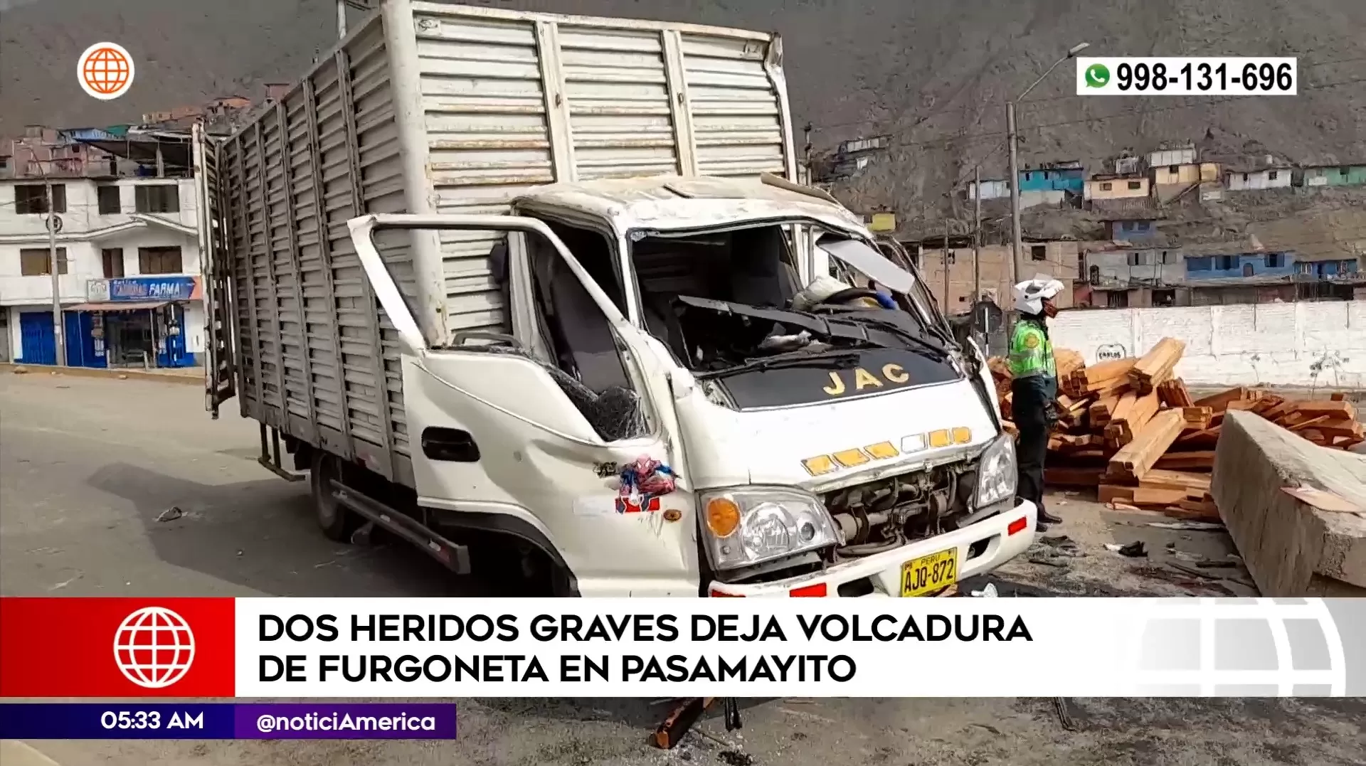 Accidente de tránsito en Comas. Foto: América Noticias