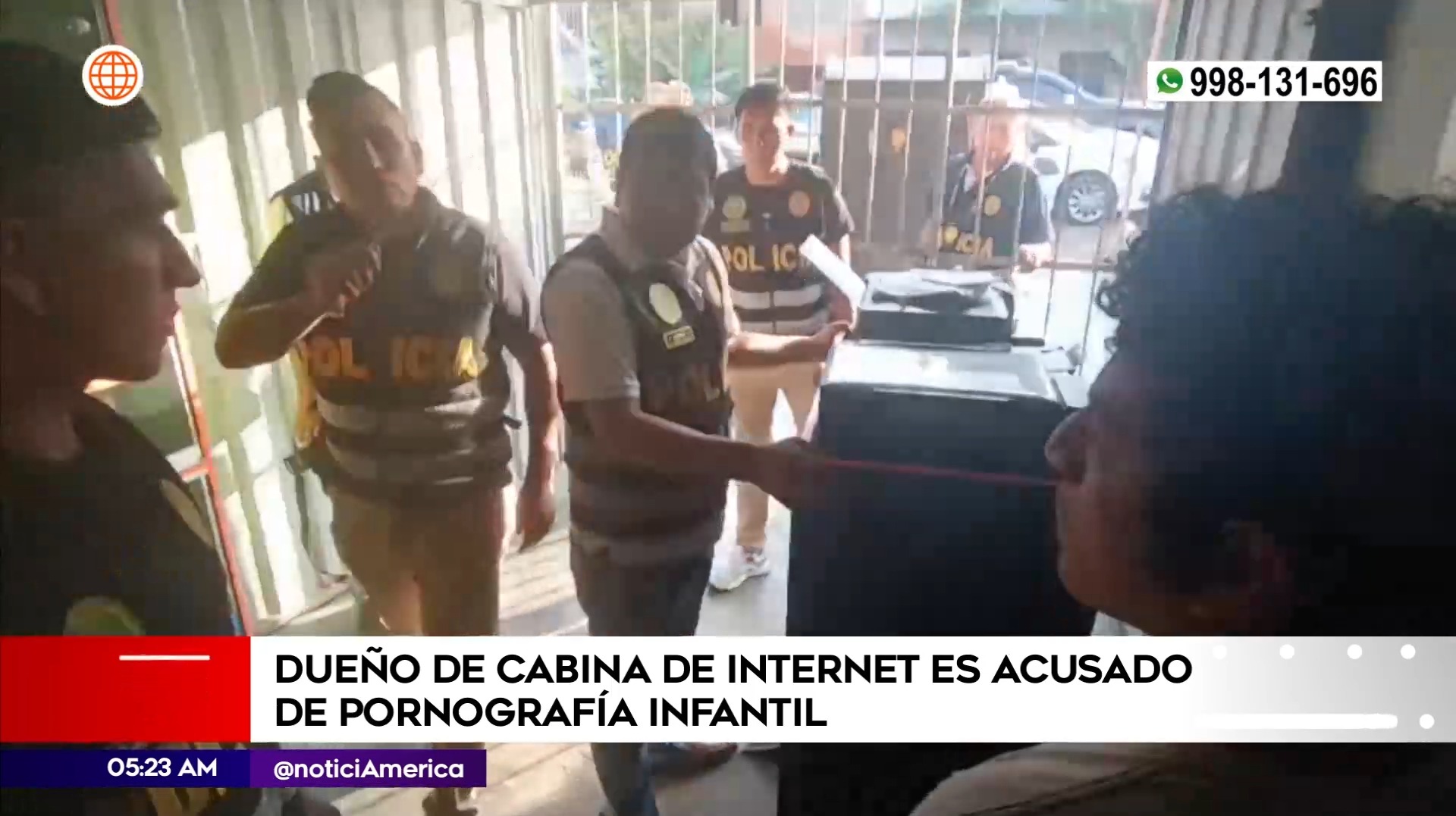 Operativo contra la pornografía infantil en Comas. Foto: América Noticias