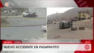 Comas: Grúa pierde el control y vuelca en Pasamayito