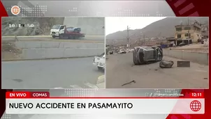 Comas: Grúa pierde el control y vuelca en Pasamayito. Foto y video: América Noticias