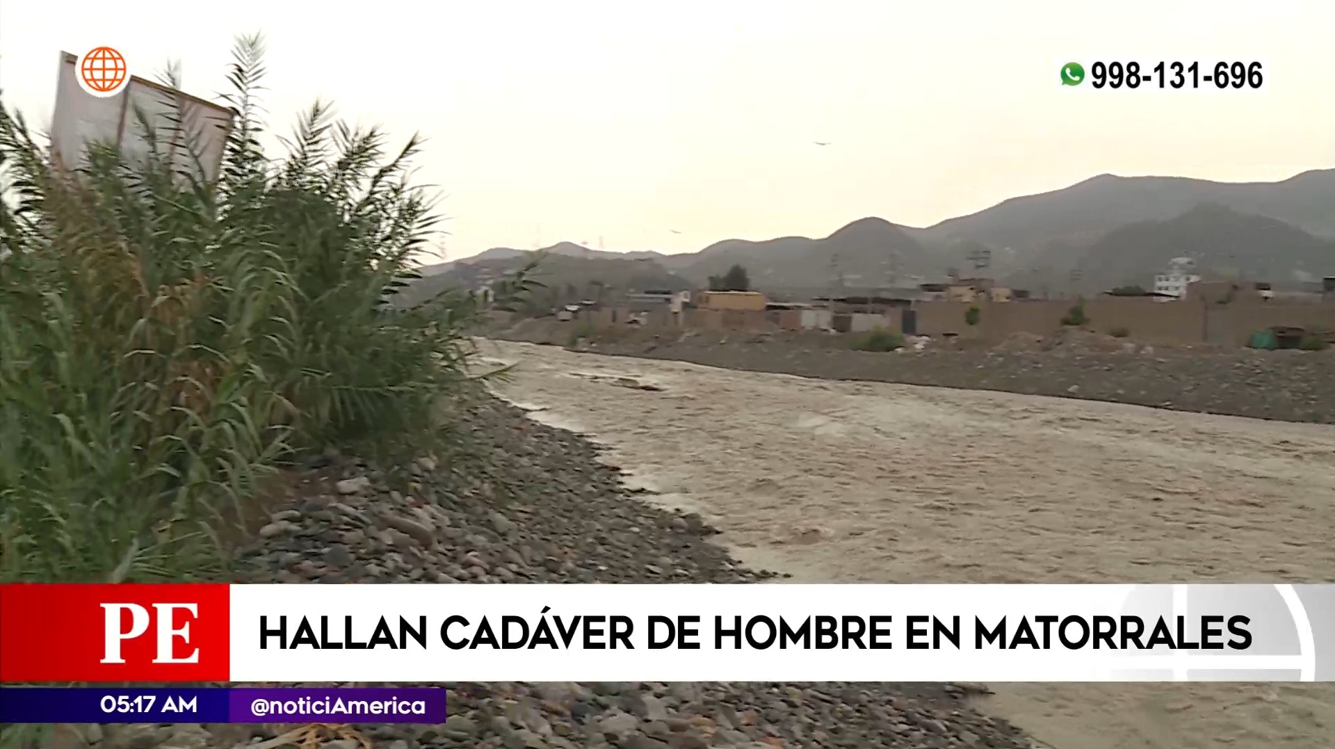 Hallan cadáver de hombre en matorrales. Foto: América Noticias