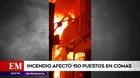 Comas: Incendio de grandes proporciones afectó a 150 negocios