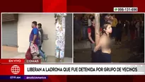 Comas: liberan a ladrona detenida por vecinos y su familia los denunciará por agresión. Foto: captura/Video: América Noticias