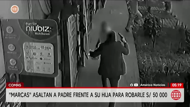 Comas: Marcas asaltan a padre frente a su hija y roban S/ 50 000. Foto: América Noticias