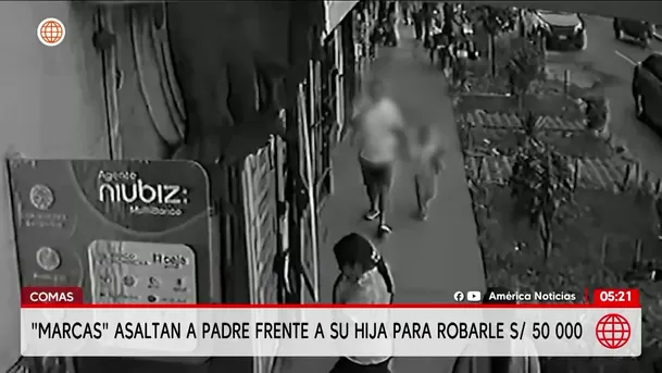Comas: Marcas asaltan a padre frente a su hija y roban S/ 50 000. Foto: América Noticias