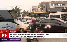 Comas: Ponen en marcha plan de desvíos por obras del Metropolitano - Noticias de obras