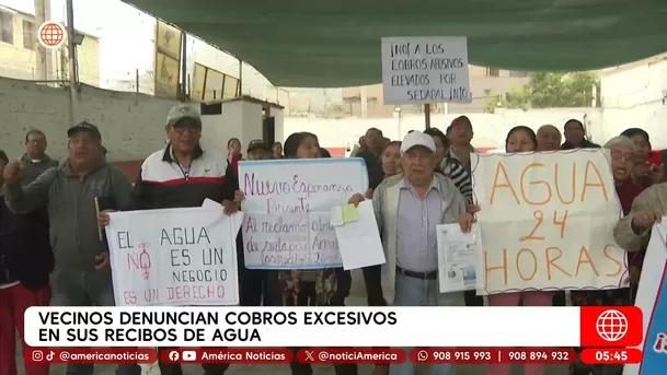 Vecinos denuncian cobros excesivos en sus recibos de agua en Comas. Foto: América Noticias