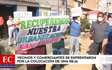 Comas: Vecinos se enfrentaron a vendedores ambulantes por instalación de reja - Noticias de vendedor