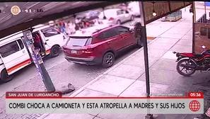 Combi choca camioneta y atropella a madres e hijos en San Juan de Lurigancho. Foto y video: América Noticias