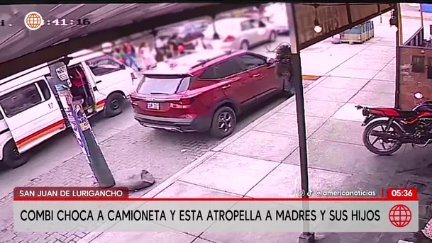 Combi choca camioneta y atropella a madres e hijos en San Juan de Lurigancho. Foto: América Noticias