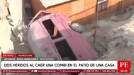 Combi se despista y cae sobre vivienda desde altura en Jicamarca