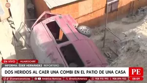 Jicamarca: Combi se despista y cae sobre casa desde 6 metros. Foto y video: AN