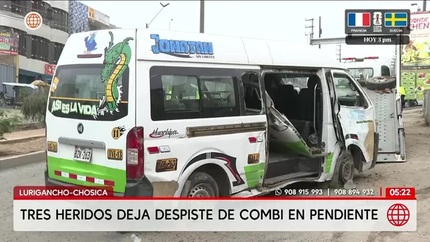 Combi se despistó en pendiente de Lurigancho-Chosica. Foto: América Noticias