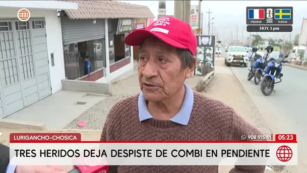Combi se despistó en pendiente de Lurigancho-Chosica. Foto: América Noticias