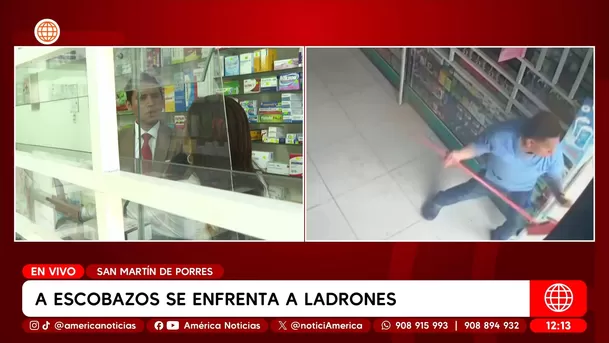 A escobazos se enfrenta a ladrones en San Martín de Porres. Foto: América Noticias